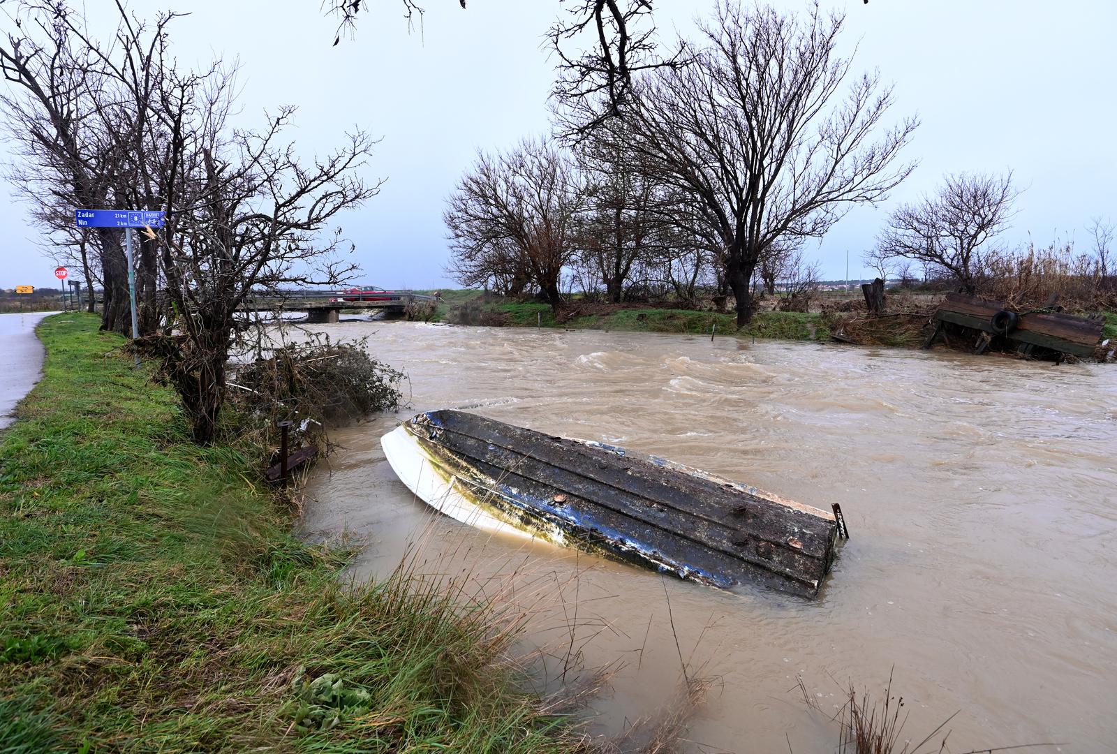 11.03.2024., Zadar - Posljedice jakjon nevremena i kise koja je pala 164 litre po cetvornom metru. Photo: Dino Stanin/PIXSELL