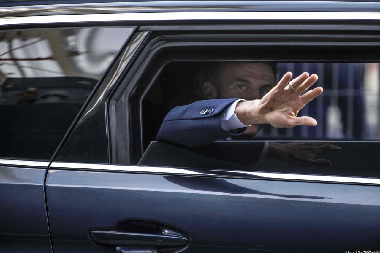 President Macron Visits Haropa Port - Le Havre