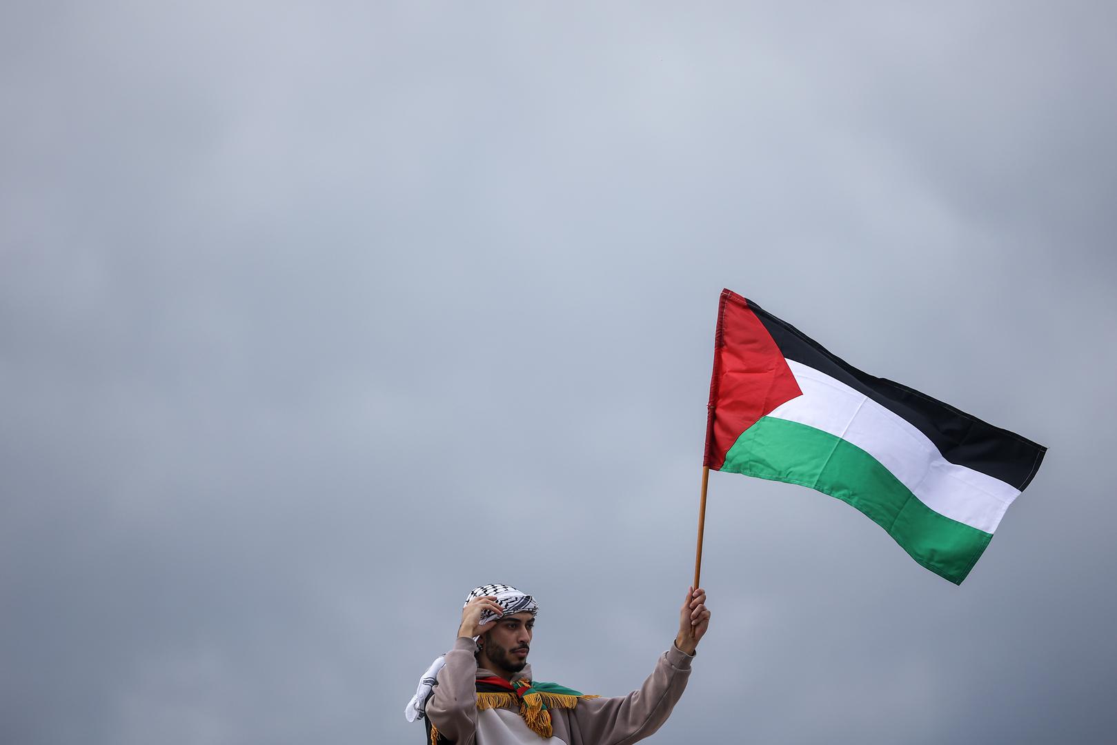 22.10.2023., Sarajevo, Bosna i Hercegovina - Prosvjed podrske Palestinskom narodu odrzan je u Sarajevu. Photo: Armin Durgut/PIXSELL