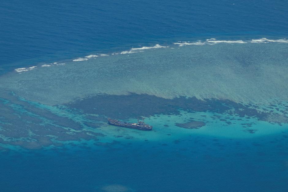 FILE PHOTO: FILE PHOTO: Aerial view of the contested Second Thomas Shoal in the South China Sea