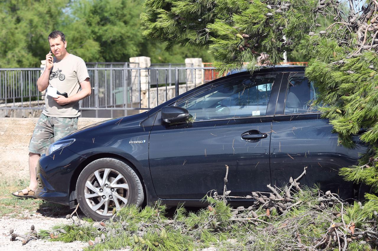 U okolici Šibenika drveće razbilo nekoliko automobila