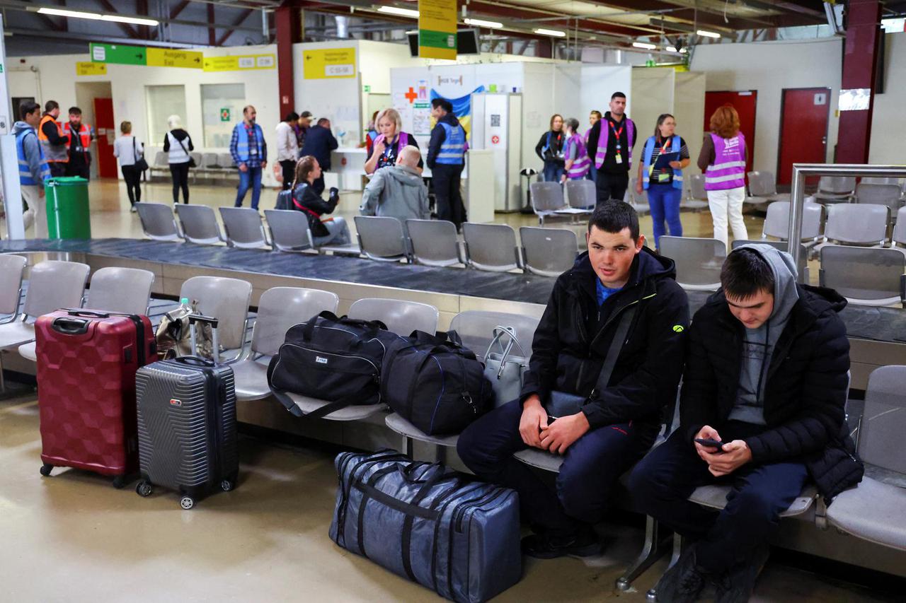 An accommodation centre for refugees inside the former Tegel Airport in Berlin