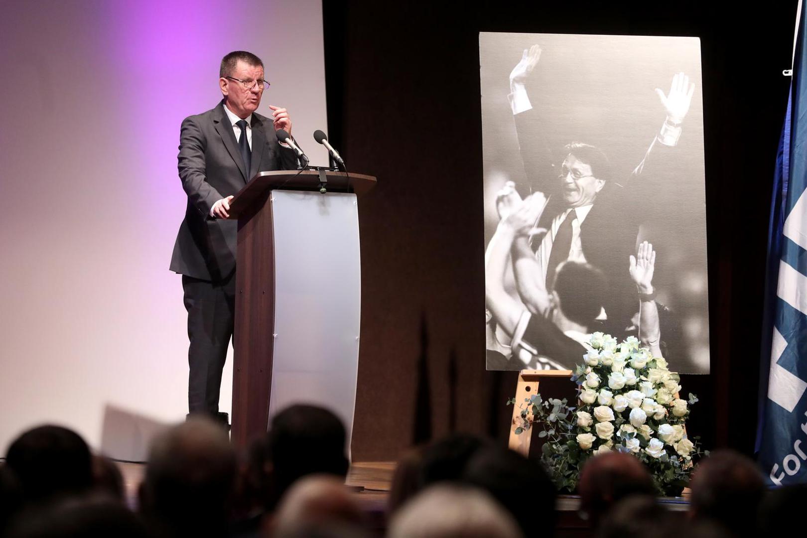 15.02.2023., Zagreb - U KD Vatroslav Lisinski odrzana je komemoracija za Miroslava Ciru Blazevica. Marijan Vlak Photo: Robert Anic/PIXSELL