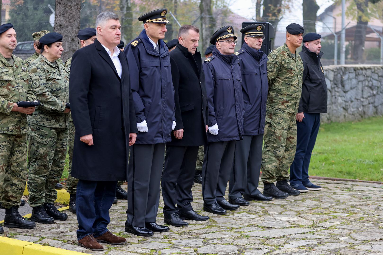 08.11.2024., Gospic - Predsjednik Republike i vrhovni zapovjednik Oruzanih snaga Republike Hrvatske Zoran Milanovic sudjelovao je na obiljezavanju 32. obljetnice ustrojavanja 9. gardijske brigade „Vukovi“ i Dana Motorizirane bojne „Vukovi“ Gardijske mehanizirane brigade Photo: Sime Zelic/PIXSELL