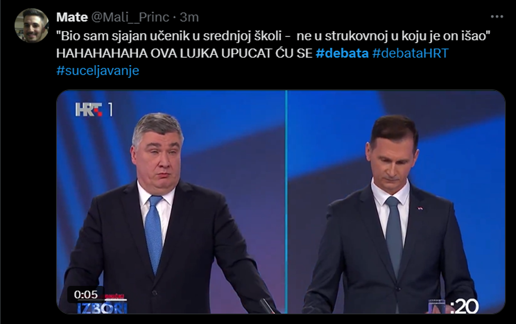 Na platformi X komentira se uz hashtag #debata