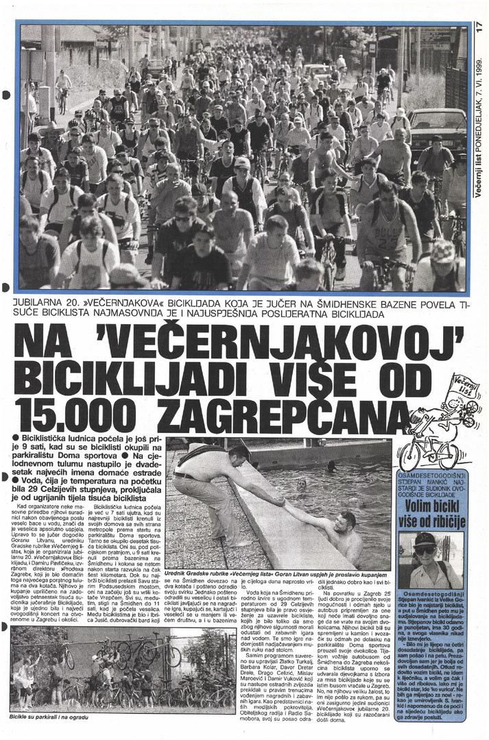 A start 42. Večernjakove biciklijade je u subotu, u 10 sati, sa zagrebačkog Trga dr. Franje Tuđmana, od kuda će krenuti na 21 kilometar dugu rutu. 

