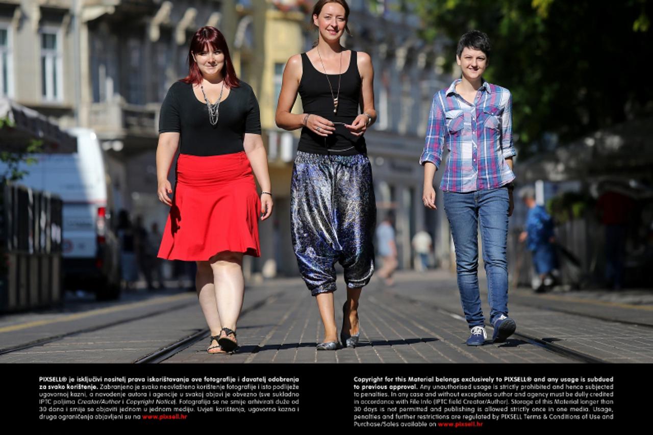 '13.08.2013., Zagreb - Andreja Piskac, Verica Katic i Silvija Novak, osnivacice stranice Cipele 46. Preko internet stranice traze pomoc za ljude kojima trebaju osnovne stvari za zivot.  Photo: Igor Kr