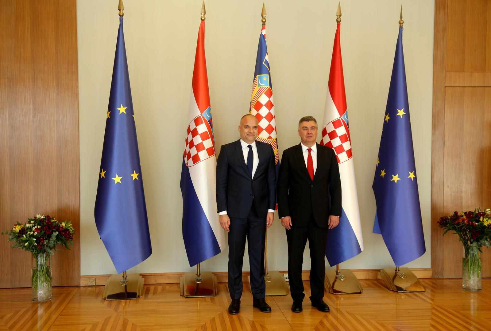 27.08.2024., Zagreb - Predsjednik Zoran Milanovic odlikovao je Danijela Markica,  v.d. ravnatelja Sigurnosno-obavjestajne agencije. Photo: Zeljko Hladika/PIXSELL