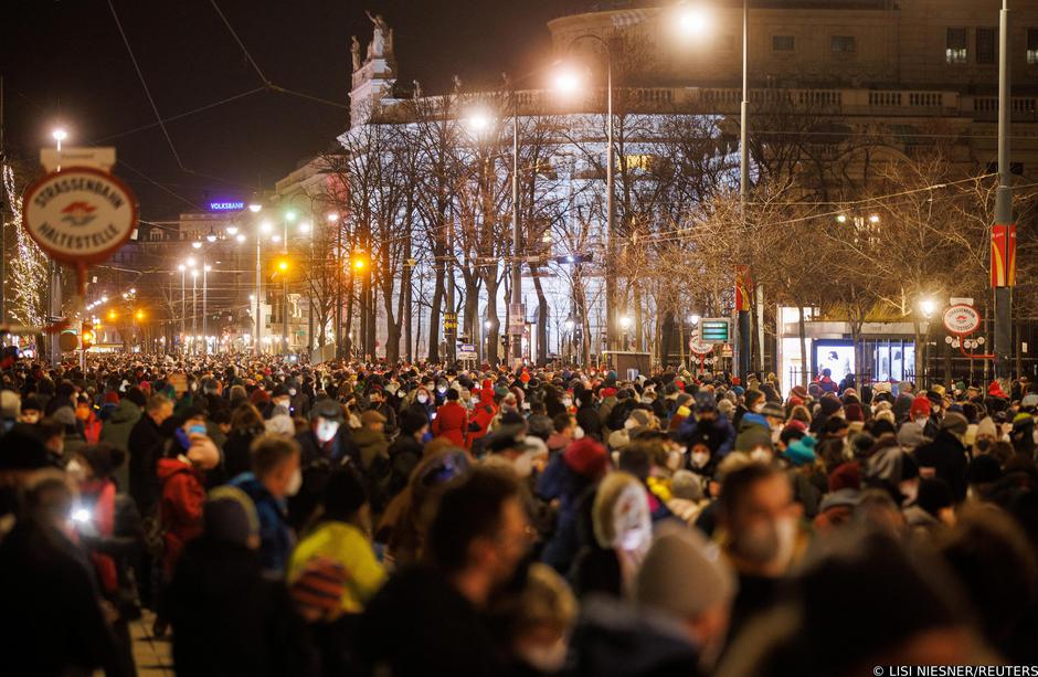 Sea of lights demonstration in Vienna