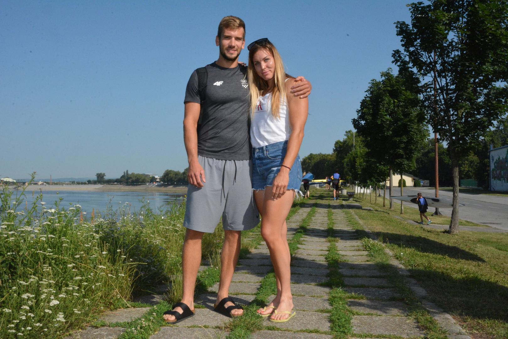 02.07.2019.,Slavonski Brod - Hrvatski kajakas Antun Novakovic i srpska kajakasica Milica Starovic u sretnoj su vezi. ​Zajedno treniraju na Savi u Slavonskom Brodu.  
Photo: Ivica Galovic/PIXSELL