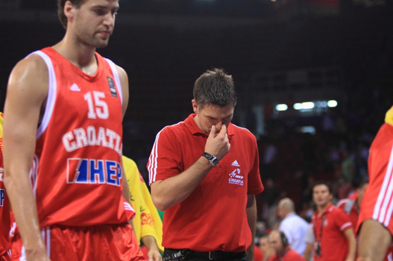 '02.09.2010., Istanbul ?2010 FIBA SP Istanbul. Utakmica grupe B  Brazil - Hrvatska  u Abdi Ipekci Areni.Izbornik Joke Vrankovic Photo: Zeljko Lukunic/PIXSELL'