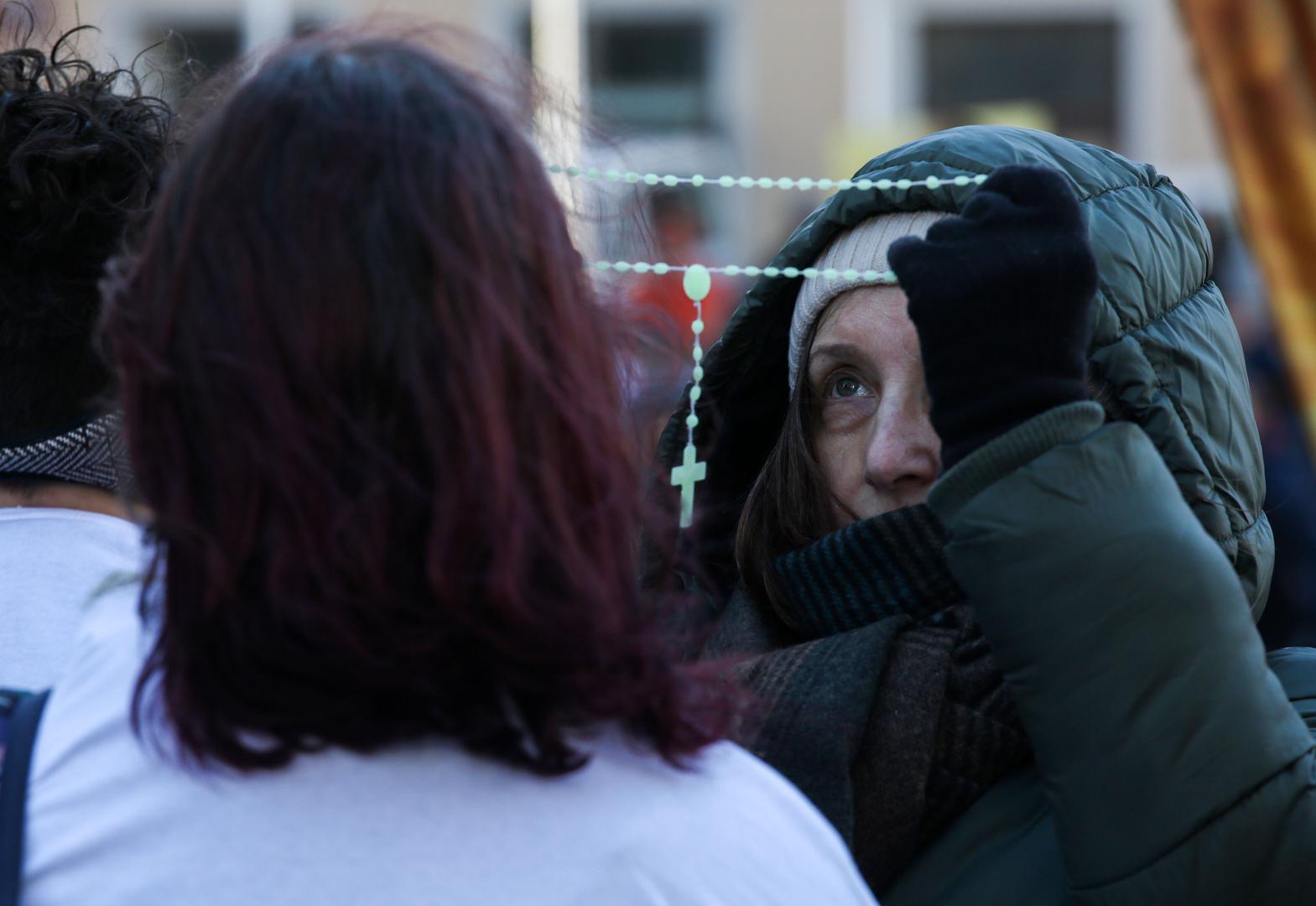 03.02.2023., Zagreb - Svake prve subote u mjesecu molitelji se vracaju  na Trg Bana Jelacica.  Photo: Zeljko Hladika/PIXSELL