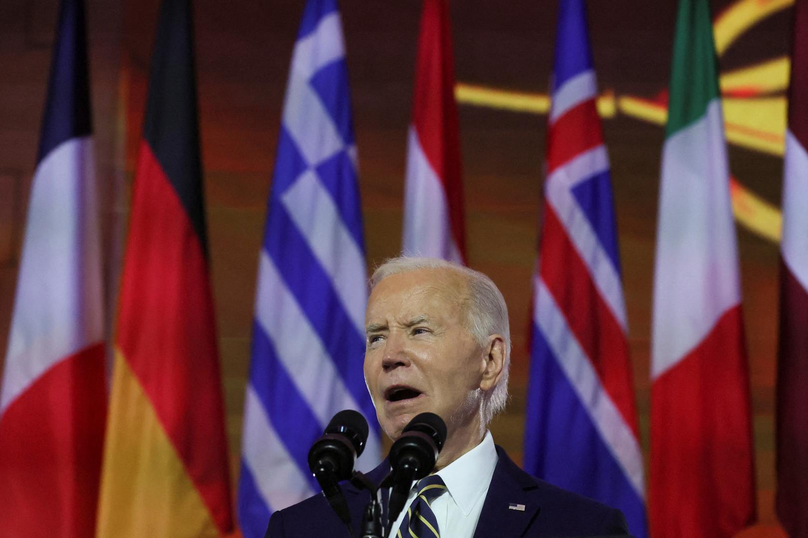 U.S. President Joe Biden delivers remarks at a NATO event to commemorate the 75th anniversary of the alliance, in Washington, U.S., July 9, 2024. REUTERS/Leah Millis Photo: LEAH MILLIS/REUTERS