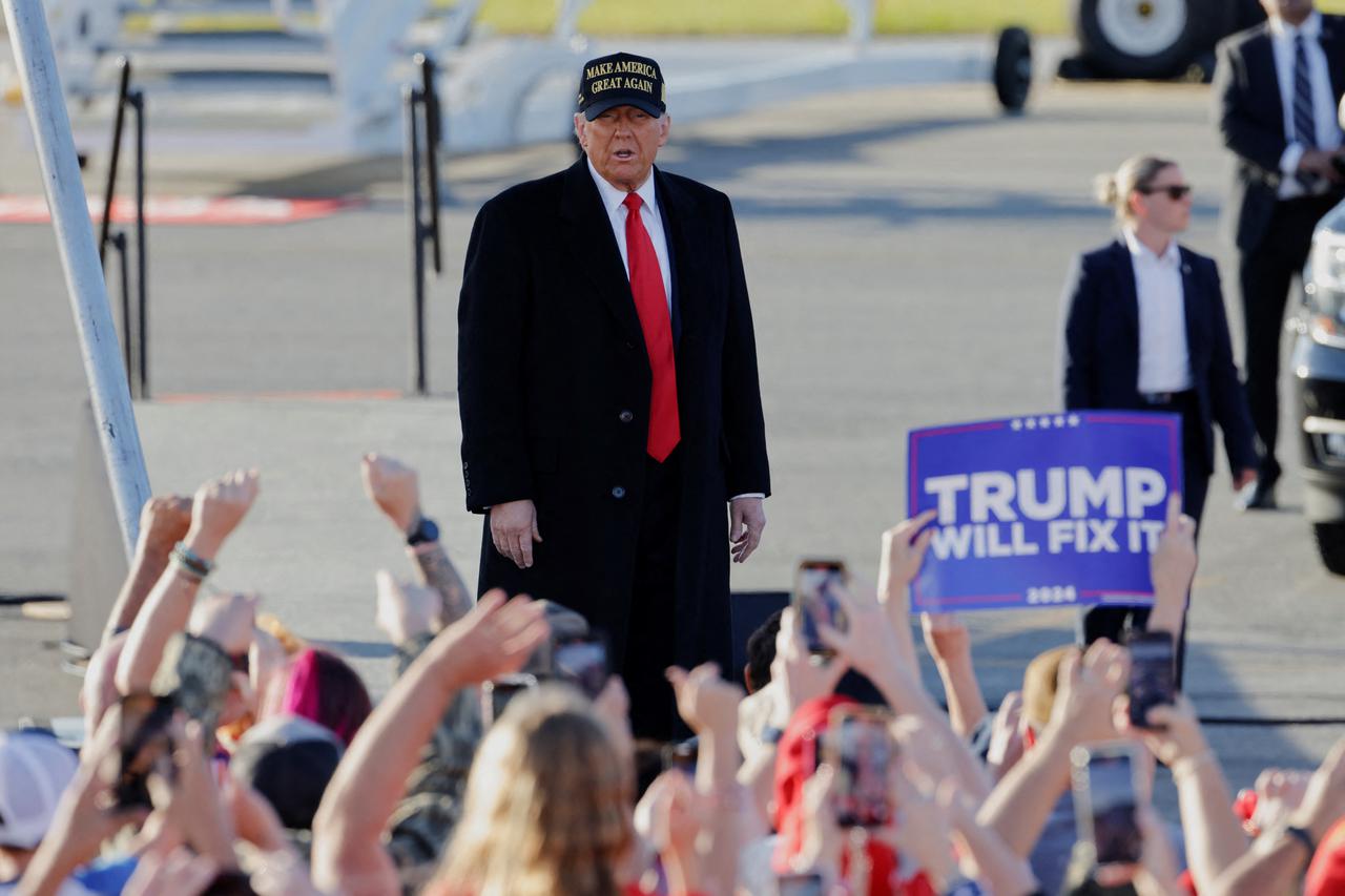 Republican presidential nominee and former U.S. President Donald Trump holds rally in Kinston, North Carolina