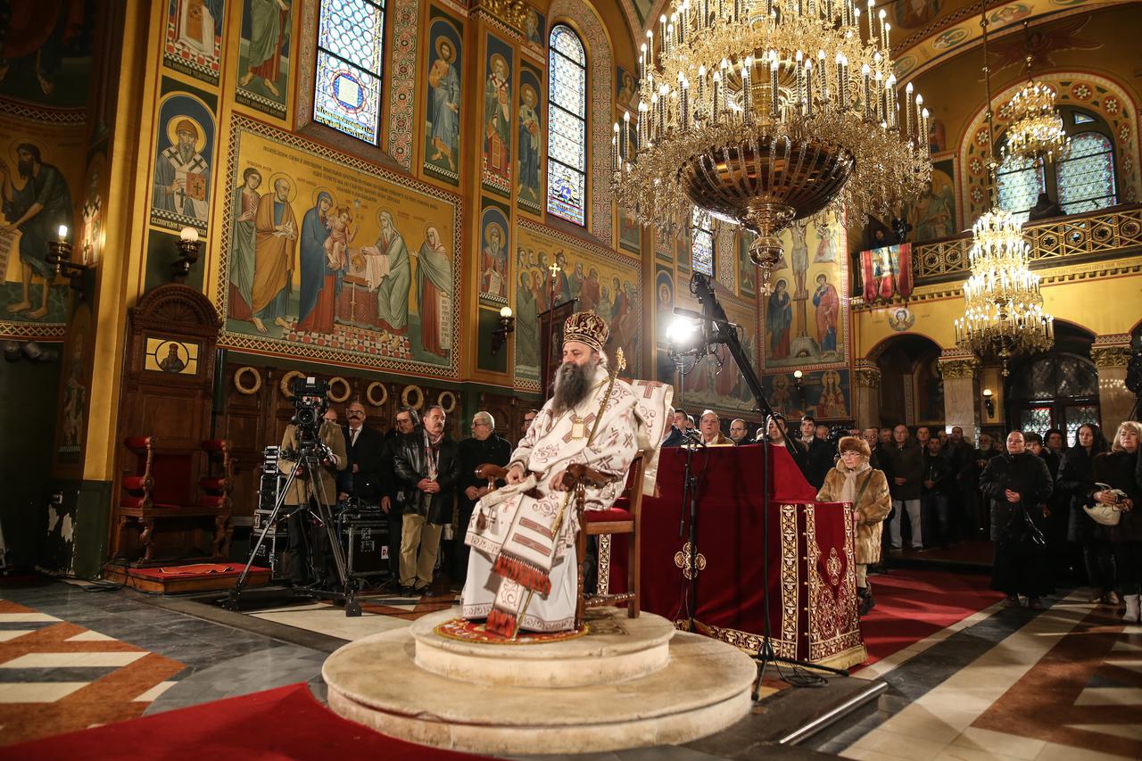 07.01.2017., Zagreb - U hramu Preobrazenja gospodnjeg odrzala se Arhijerejska liturgija povodom proslave Bozica, a predvodio ju je metropolit zagrebacko - ljubljanski  Porfirije Peric. Photo: Igor Soban/PIXSELL