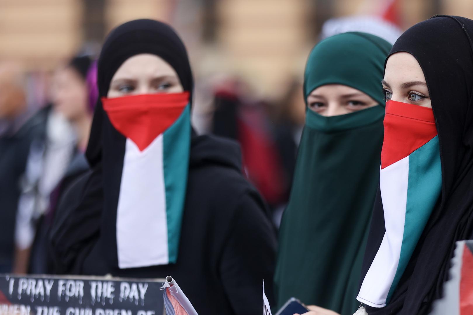 22.10.2023., Sarajevo, Bosna i Hercegovina - Prosvjed podrske Palestinskom narodu odrzan je u Sarajevu. Photo: Armin Durgut/PIXSELL