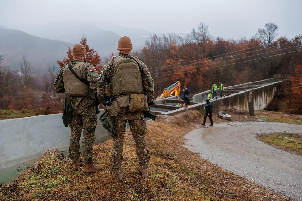 Damaged canal in northern Kosovo supplying water to two coal-fired power plants, in Varage