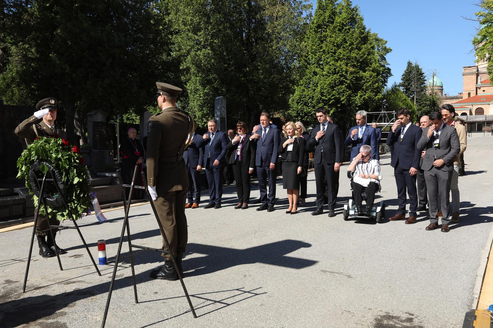 18.05.2024., Zagreb - Komemoracija za zrtve Bleiburske tragedije i Kriznog odrzana je kod Sredisnjeg kriza na groblju Mirogoj. Photo: Robert Anic/PIXSELL