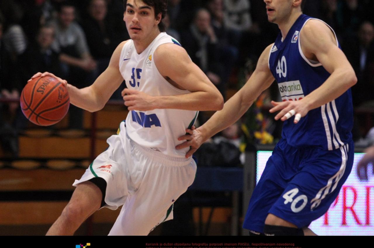 '15.02.2012., Zagreb - Dvorana Trnsko, polufinale kosarkaskog kupa Hrvatske. Utakmica izmedju KK Zagreb Co - KK Zadar. Dario Saric. Photo: Marko Prpic/PIXSELL'