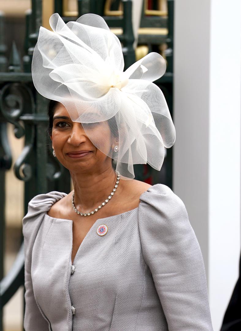 Home Secretary Suella Braverman arriving at Westminster Abbey, central London, ahead of the coronation ceremony of King Charles III and Queen Camilla. Picture date: Saturday May 6, 2023. Photo: Andrew Milligan/PRESS ASSOCIATION